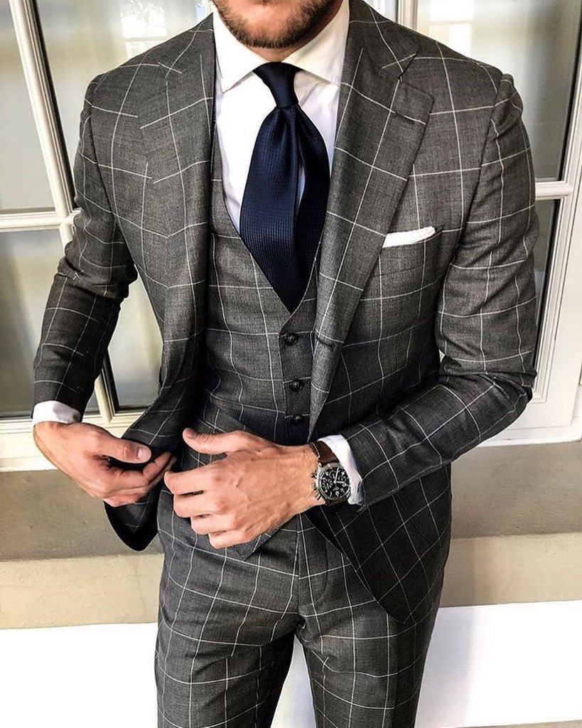HDClothiers's tweet photo. Windowpane suits give you that extra touch of style that will make them stare. #WindowpaneWednesday https://t.co/gGbhwJZgC9