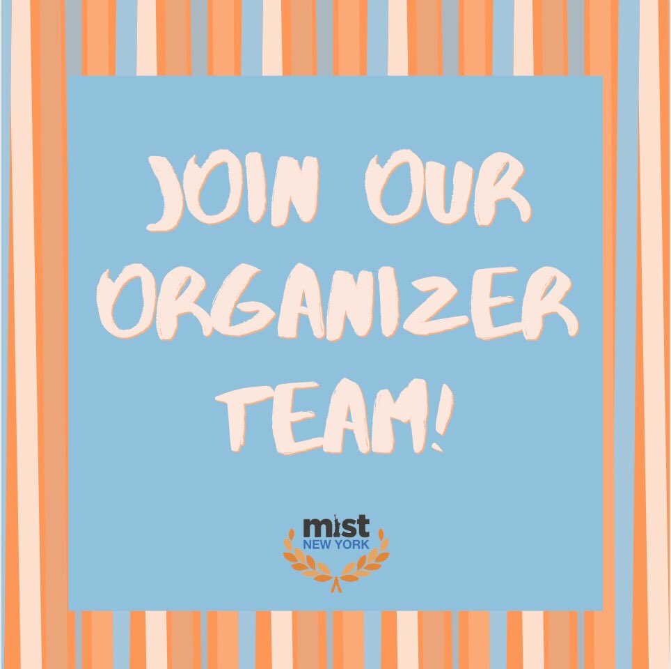 MIST NY is looking for additions to its organizer team! 

Descriptions of the positions can be found here: rebrand.ly/mistnyposition….

All applications must be submitted by 11:00PM on Tuesday, September 10th.

Application: tinyurl.com/mistnyorgapp19 

JazakAllahukhairan!