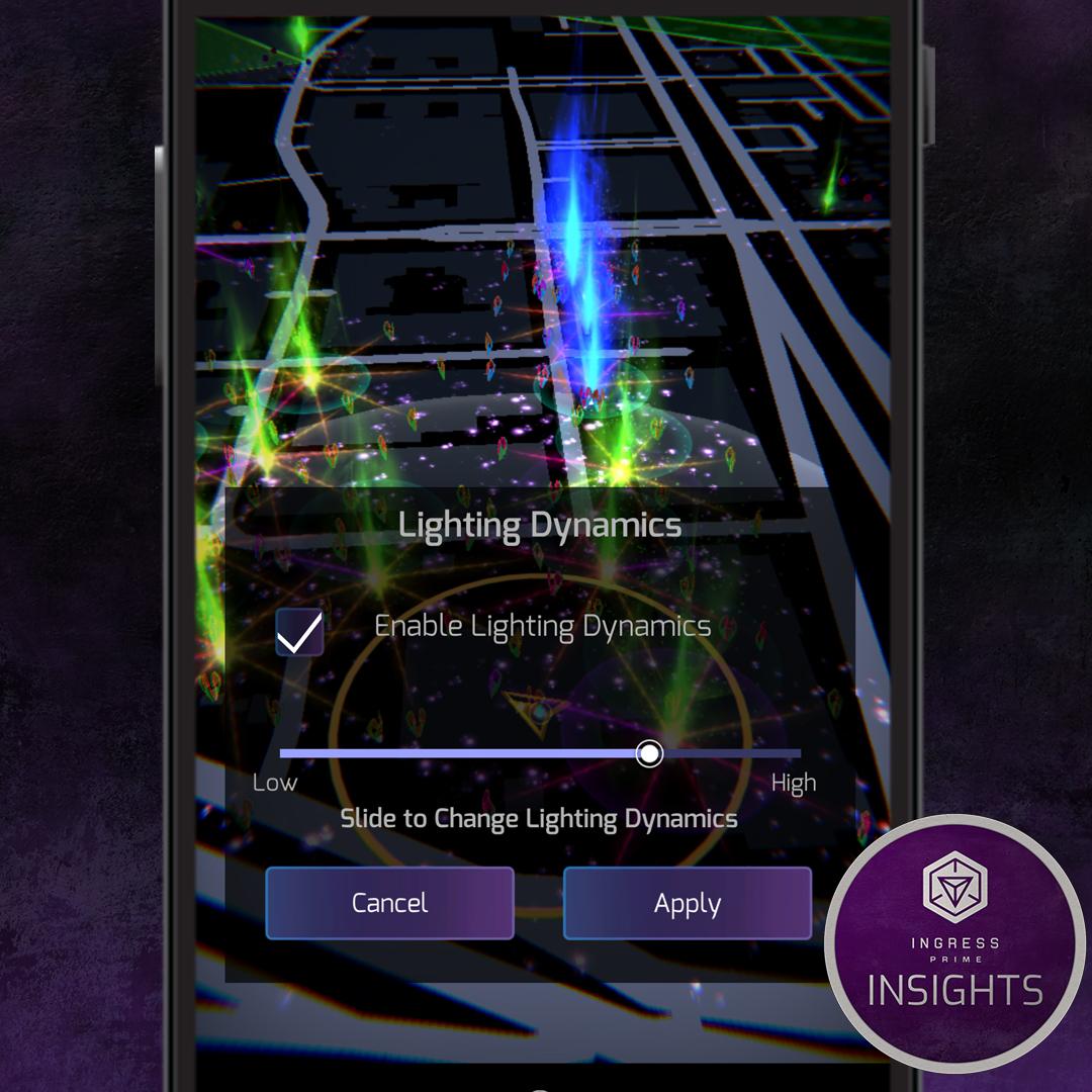 ingress's tweet photo. We're pleased to announce the latest #IngressInsights - familiarize yourself with Lighting Dynamics, a new way to personalize the display settings of your scanner! Head to https://t.co/WfzoAlkEib to learn more! https://t.co/lEqijdVxXg