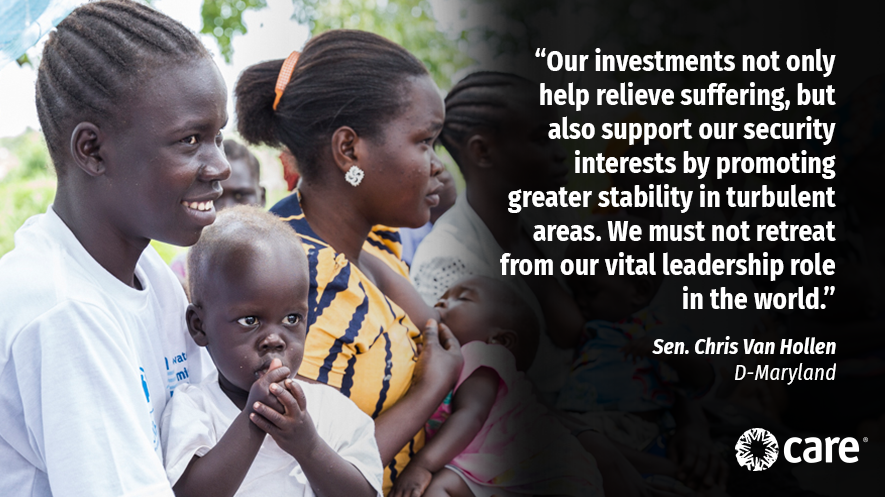 CARE's tweet photo. U.S. Sen. @ChrisVanHollen joined @CARE in #Uganda to see the how America’s investments are providing food and nutrition security, supporting refugees, providing stability and empowering women. #DontCutLives #LearningTours
https://t.co/hrf921CrQo https://t.co/5x7veaJ1T6