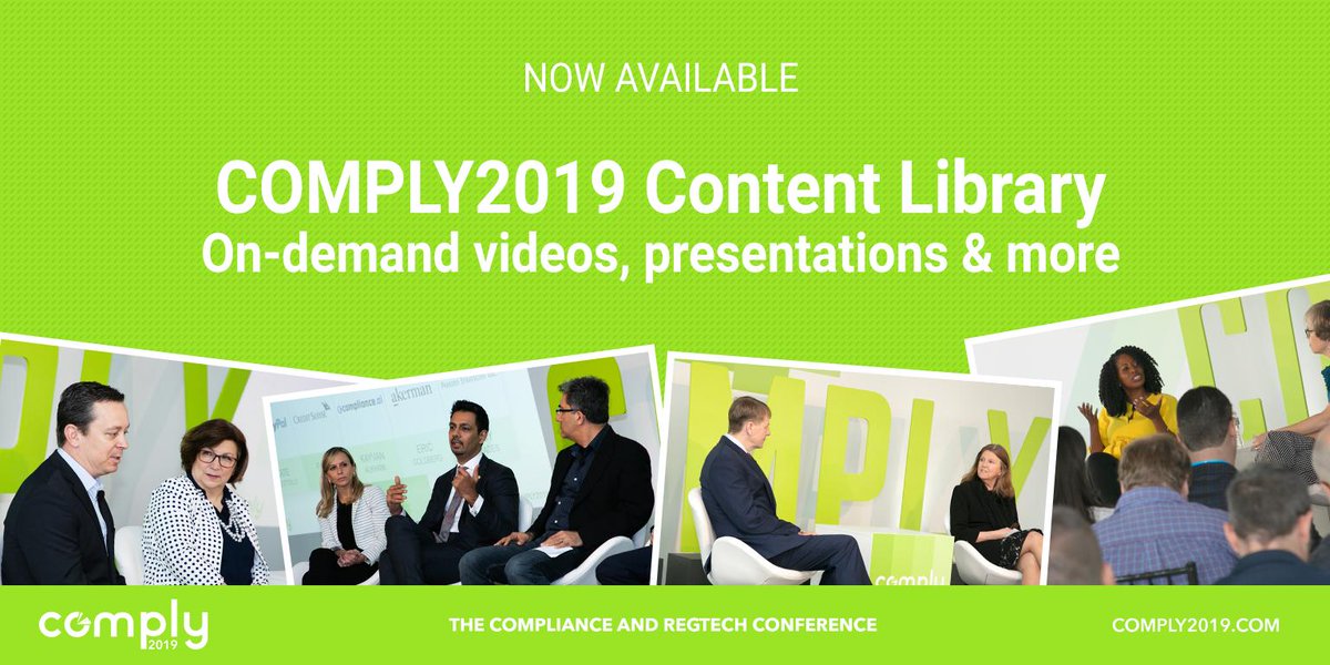 PerformLine's tweet photo. [Just Released] Our full #COMPLY2019 Content Library is now available to everyone! Watch full sessions on-demand, download presentations &amp; more: https://t.co/maB5R4eiIN https://t.co/YgKapPRevs
