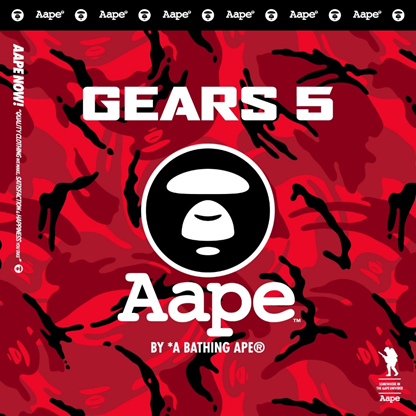 Gears 5 x AAPE red camo
