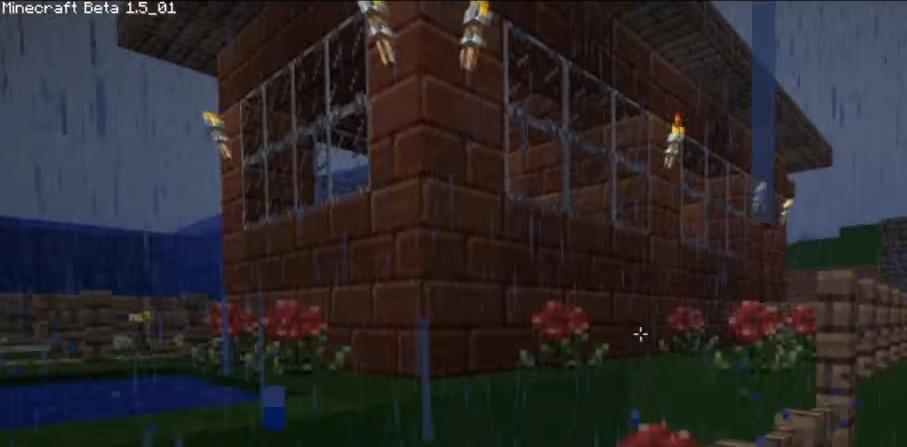Smallishbeans's tweet photo. A house from my first minecraft video (8+ years ago) vs the house in my latest video lol https://t.co/xeAhCAxJiQ