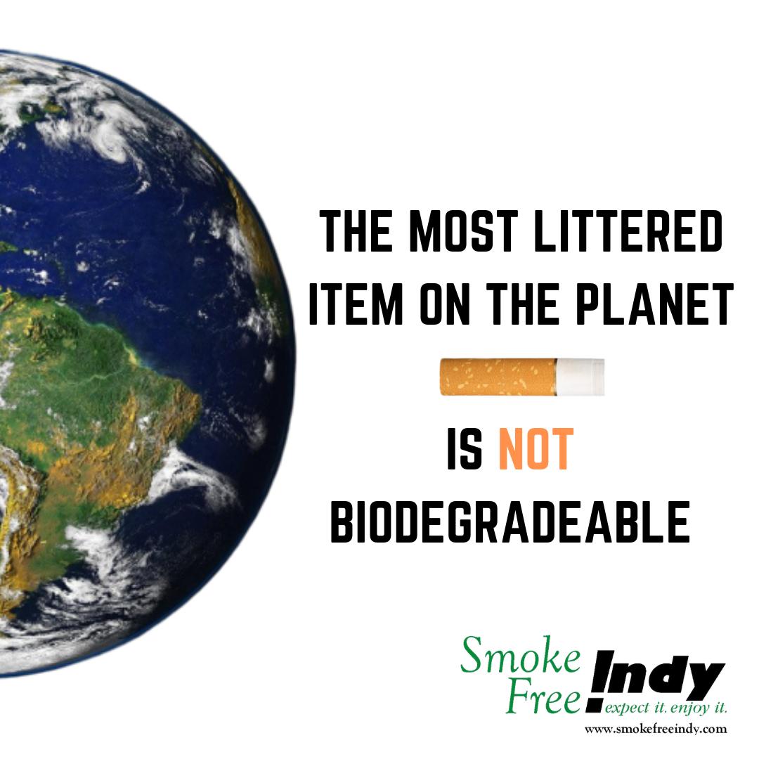 SmokeFreeIndy's tweet photo. "Plastic straws and bags have received widespread attention as pollutants. But another even bigger, plastic problem has been slipping under the radar - cigarette filters." https://t.co/LrXDVO29xv
