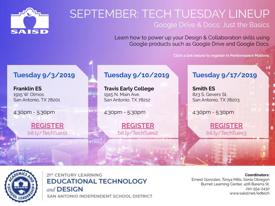 SAISD_EdTech's tweet photo. STOP🛑 Drop💧Collaborate 👥at #TechTuesday_SAISD sessions on Google Drive & Docs! Choose your session below:
https://t.co/yGMVo8f4NU
https://t.co/URHZLnDNk7
https://t.co/Wa3xrIdjF6 https://t.co/8pIlDUFASW