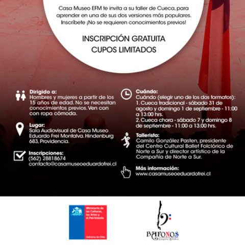 CasaMuseoEFM's tweet photo. NUEVO #TALLER #GRATIS | ¡#CUECA PARA TODOS! 🇨🇱 Ven a aprender #CuecaChora o #CuecaTradicional con profesionales ¡No se requieren conocimientos previos! Inscríbete con la info de este afiche 😉♥️🏛️ #Septiembre #FiestasPatrias https://t.co/TStDuBLn09