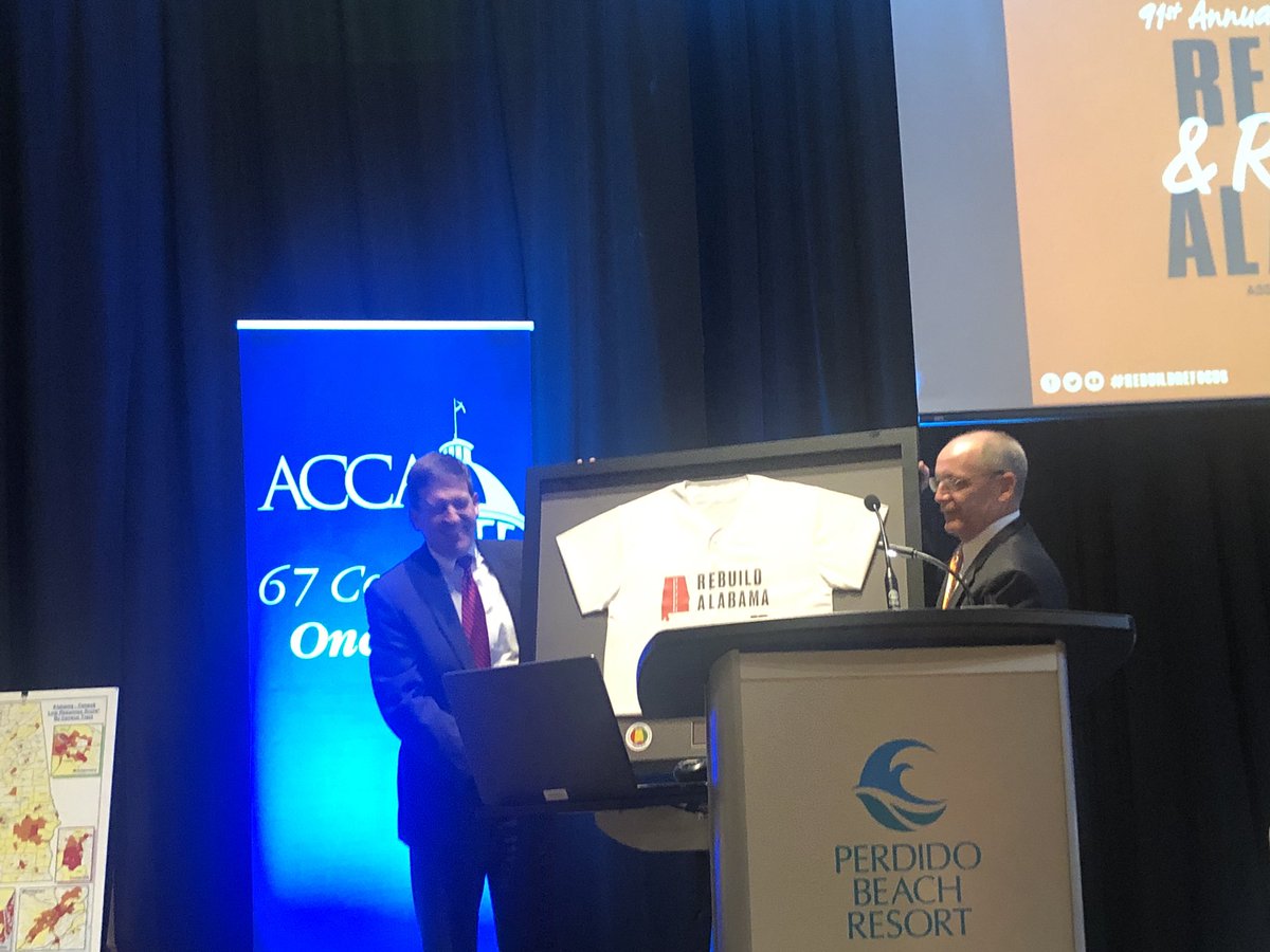 wrbspearpoint's tweet photo. @AlabamaCounties honors Rep Bill Poole and @GovernorKayIvey for their work to secure the passage of @RebuildAL #RebuildRefocus #67onevoice @NACoTweets @EngineersNACE @ElmoreComm https://t.co/2fW0oeTW4D