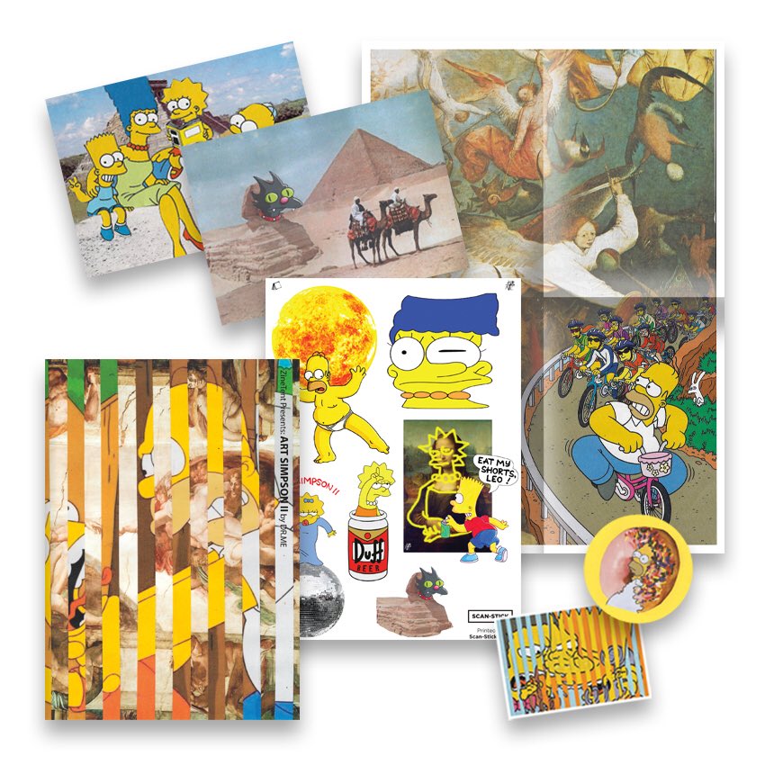 Every copy of the ART SIMPSON II #zine by <a href="/DRME_STUDIO/">DR.ME</a> also includes x2 stickers, an A4 fold-out poster, x2 postcards and an A5 sticker sheet!

You can get all of this for £8 via our #Kickstarter.

🛒 LINK IN BIO

#thesimpsons #simpsons #simpsonsart