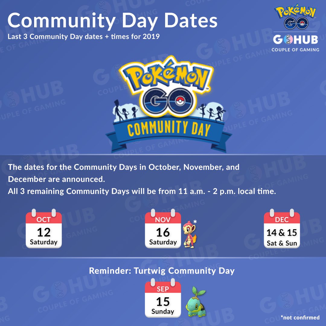 Pokemon Go 19 年餘下社群日時間表 Pokemon Hubs 寶可夢pokemon Go資訊