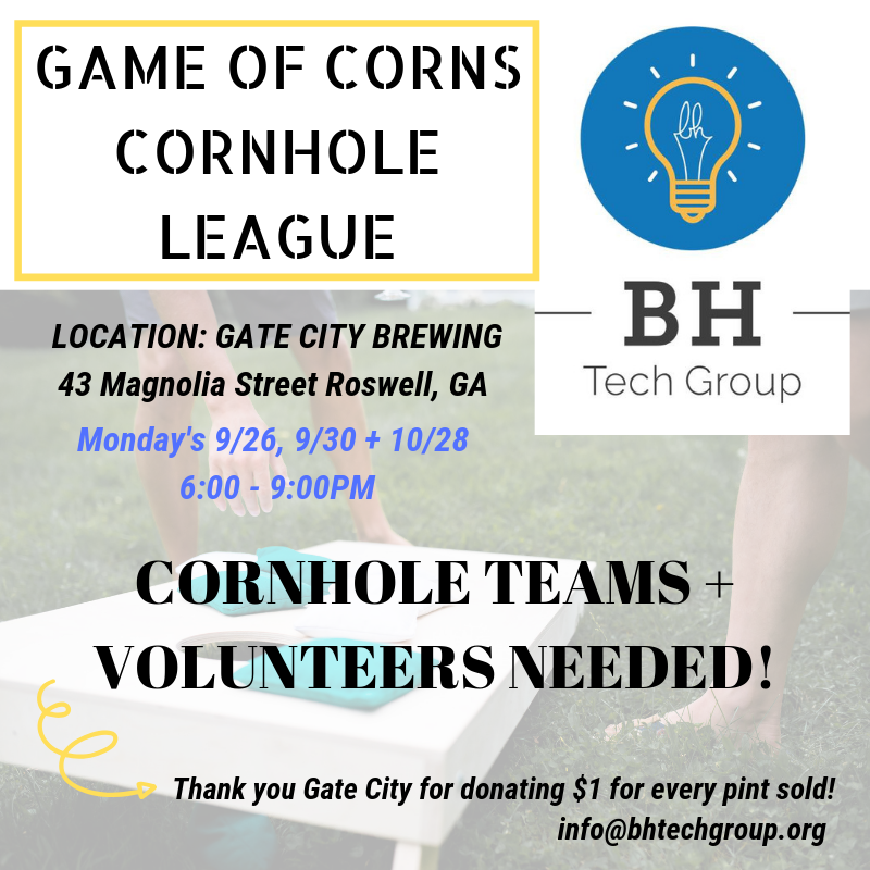Please join us to launch the Game of Corns. The league will benefit BH Tech Group in what we do best-teaching our community's seniors how to use technology. To volunteer or register please go to bhtechgroup.org/event-cornhole… or stop by to enjoy a pint &amp; learn more #cornhole #nonprofit