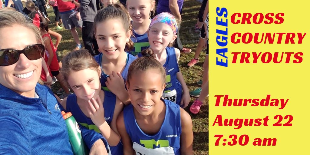 eaglesofEES's tweet photo. Ready to run???? Cross country tryouts were rescheduled to tomorrow morning, Thursday, August 22 at 7:30 am. Bring a water bottle and fast feet!❤️🦅💙 https://t.co/auOa1kfN1J