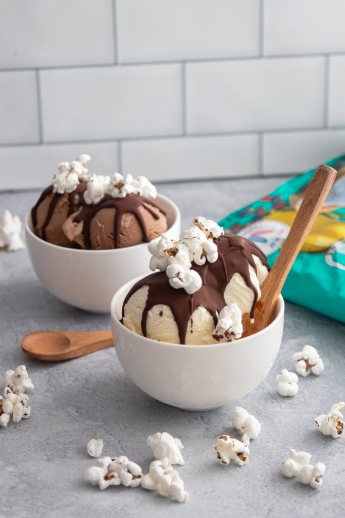 Vacay dessert... gelato topped w/ my @simply7snacks olive oil popcorn for crunch! #mmm #vacay2019 #simply7snacks giadzy.com/recipes/popcor…