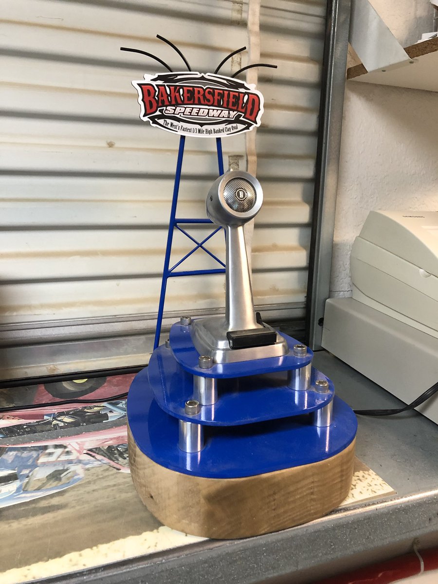 BAKOSPEEDWAY's tweet photo. The 2019 Mike Moshier Classic trophy. One of the most sought after trophies at Bakersfield Speedway. Join us this Saturday to see who will actually take them home. Racing at 7pm #bakersfieldspeedway #mikemoshierclassic2019 #imcaracing #saturdaynight #DirtTrackRacing https://t.co/pmcvMhbhzA