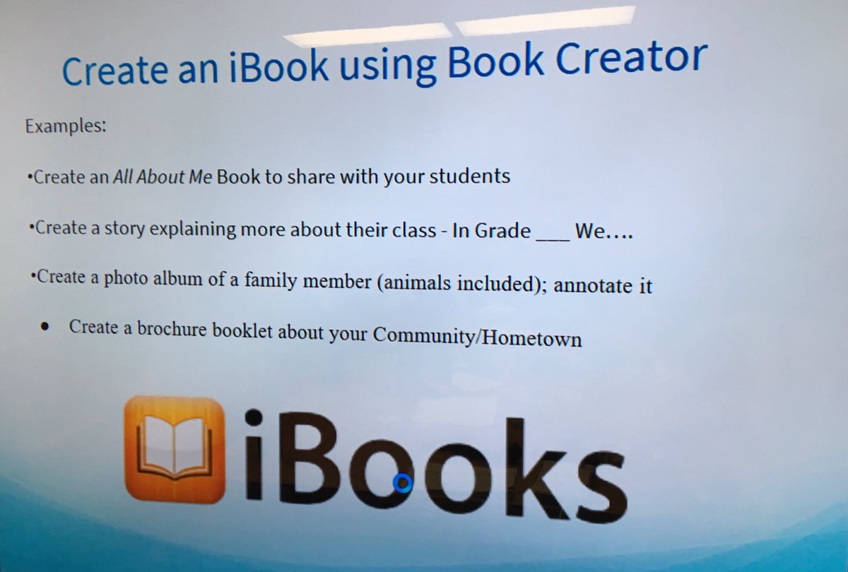 mstewart_edu's tweet photo. It was very quiet while @s_warren91 @Mel_Corby @Danielle_M8941 @susanmckoy4 @MrsSandhu1 were creating their first iBook using Book Creator.  🤔💡How might you use this app for this school year? Share/Tweet your ideas #ETFOsa2019 #edtech https://t.co/sV6loz4iE4