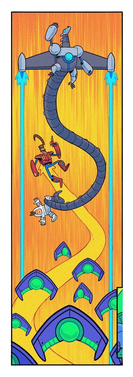 HazenBecker's tweet photo. On the run! Gotta go.

Inks by @genma26
Pencils/ colors by me. #SpaceCaseComic #Comics #illustration #Progress https://t.co/syxGZ4BaOq