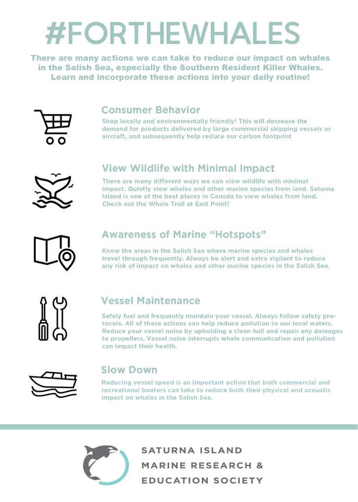 SIMRES's tweet image. There are a lot of things we can do #ForTheWhales but here are our Top Actions! These actions are based on research from @uvic, @FishOceansCAN &amp;amp; @mersociety! If you already implement these Top Actions into your daily life, help spread the word and educate others!