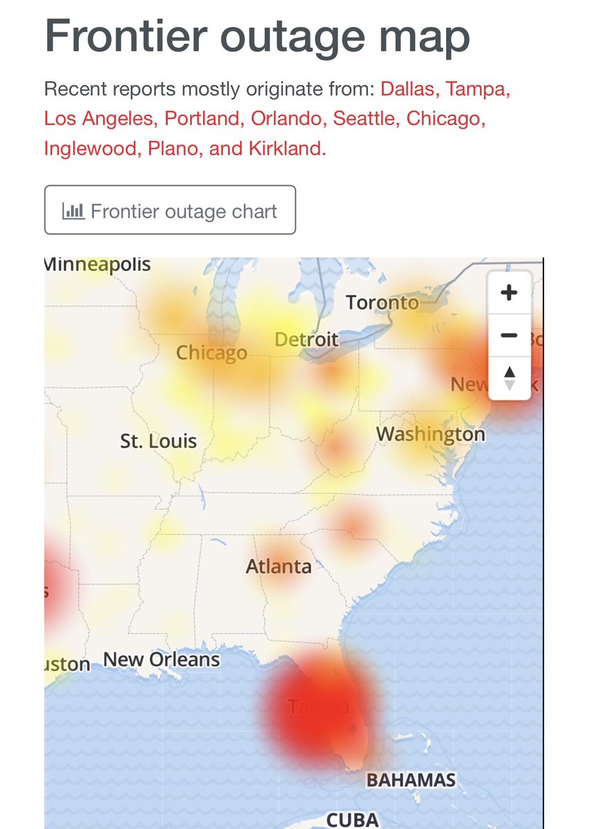 Frontier Phone Outage Map Roughly 1,000 Frontier Customers Without Phone, Internet Because Of Outage
