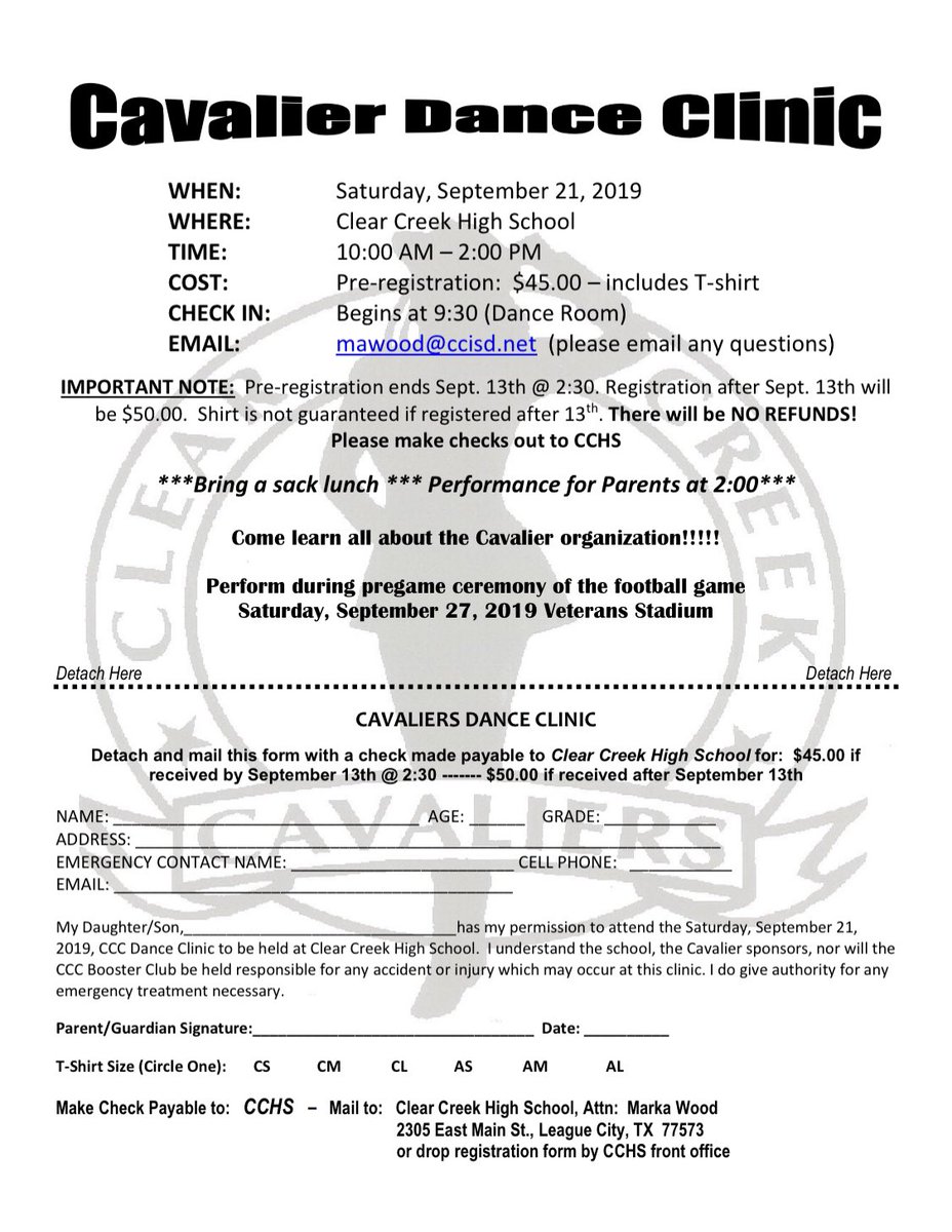 CCCavaliers's tweet photo. Attention future Cavaliers!! We have our Dance Clinic coming up and would love to see you all there! Pre-k -8th grade welcome! Come join us for a day of dance and fun on Sept. 21st and perform during pre-game with the Cavaliers on Sept. 27! See you there!! 💕 https://t.co/hwUco0ePOM