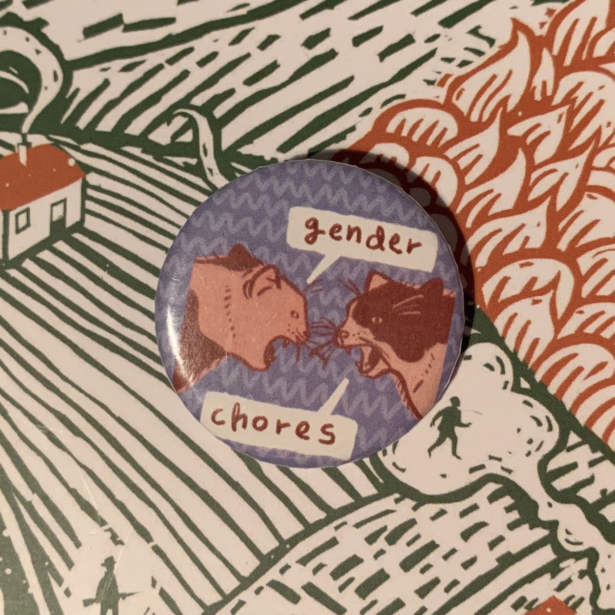 abadgeaday's tweet image. Badge for Belfast feminist punk band @genderchores.

#badgedesign #badgecollection #abadgeaday