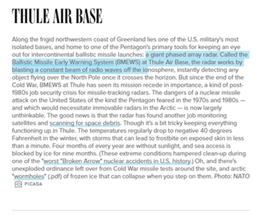 Controversies: (4) One goal of the base is to use its radar by blasting beam of radio waves to ionosphere!!!!HAARP + Ionosphere + Thule = Tectonic Weapon