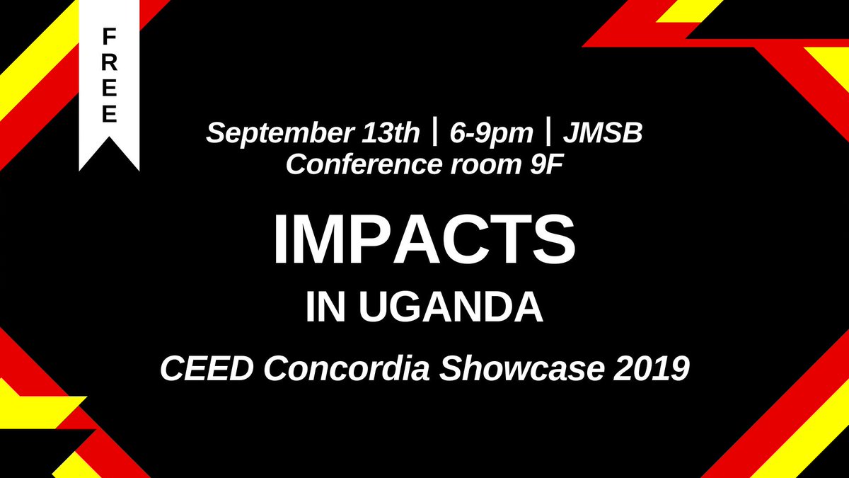 CEEDConcordia's tweet photo. Our annual Showcase is coming up! Join us to learn about our summer internship programs and meet @LoumBernard the Program Director of @ceed_uganda while enjoying some wine and food on us!
#ceedshowcase2019 #youthempowerment #changemakers https://t.co/aWUrottqFz