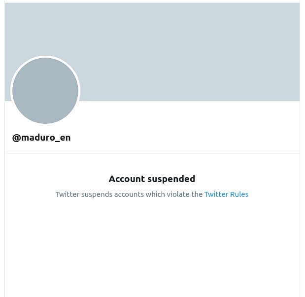 venanalysis's tweet photo. Another act of blatant censorship? Nicolas Maduro's English twitter account suspended 🤔 https://t.co/02tWEUDidf