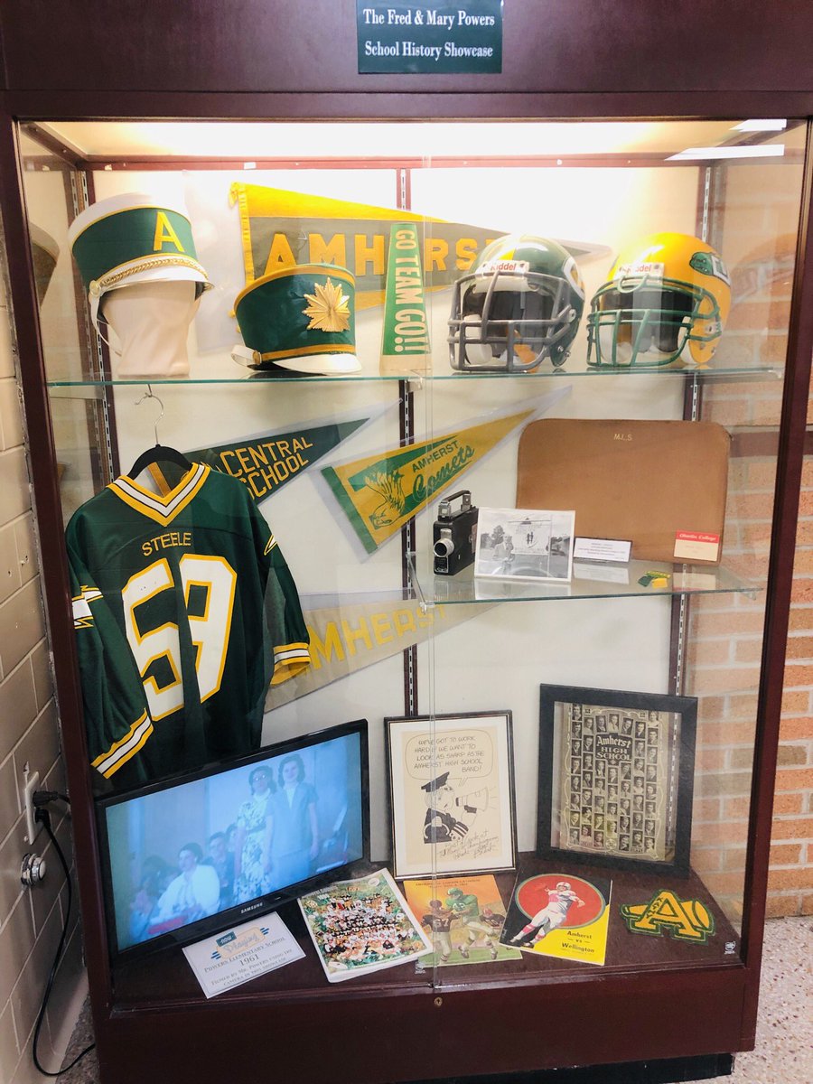 HistoryAmherst's tweet photo. First Amherst School History showcase for the year is up and running!  Be sure to stop by and check it out! https://t.co/iDtvIDXvPf