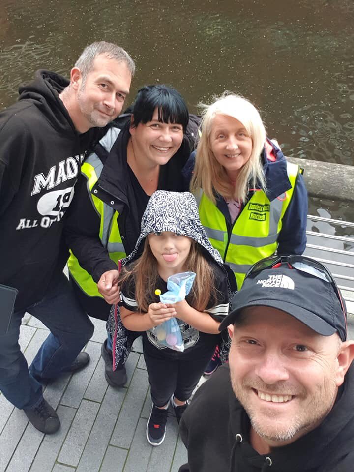 HPManchester's tweet image. #Wednesday #evening  #Manchester giving out hot food,sandwiches, treats, toiletries,drinks, clothes,helping as many people as we could on our walk round #outreach 
Some of Our fundraising #stall  is going on a four man tent to a lovely chap who has two dogs #keepwarm #teamwork