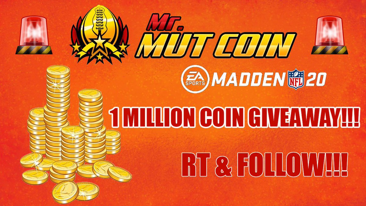 MrGoldenSports's tweet image. MADDEN 20 GIVEAWAY!!!

Giving Away 1 MILLION COINS!!!

Console Of Your Choice!

-RT &amp;amp; Follow Myself 
@mrgoldensports
 
@MrMUTCoin
 
@BuyMaddenMUT

-Winner Announced Friday