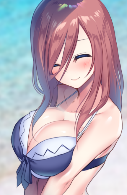 黒結(くろゆい)🔞宣伝垢さんがTwitterに投稿した中野三玖(五等分の花嫁)のイラスト。