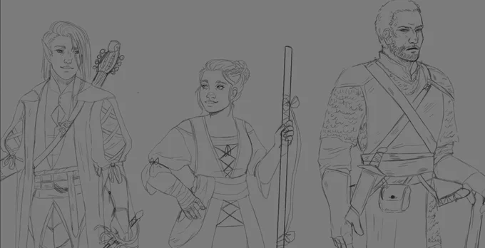 i call this: slowly drawing my dnd party because my hubris is unlimited and i cant be stopped
#WIP #dungeonsanddragons #dnd #characterart #ArtistsOnTwitter 