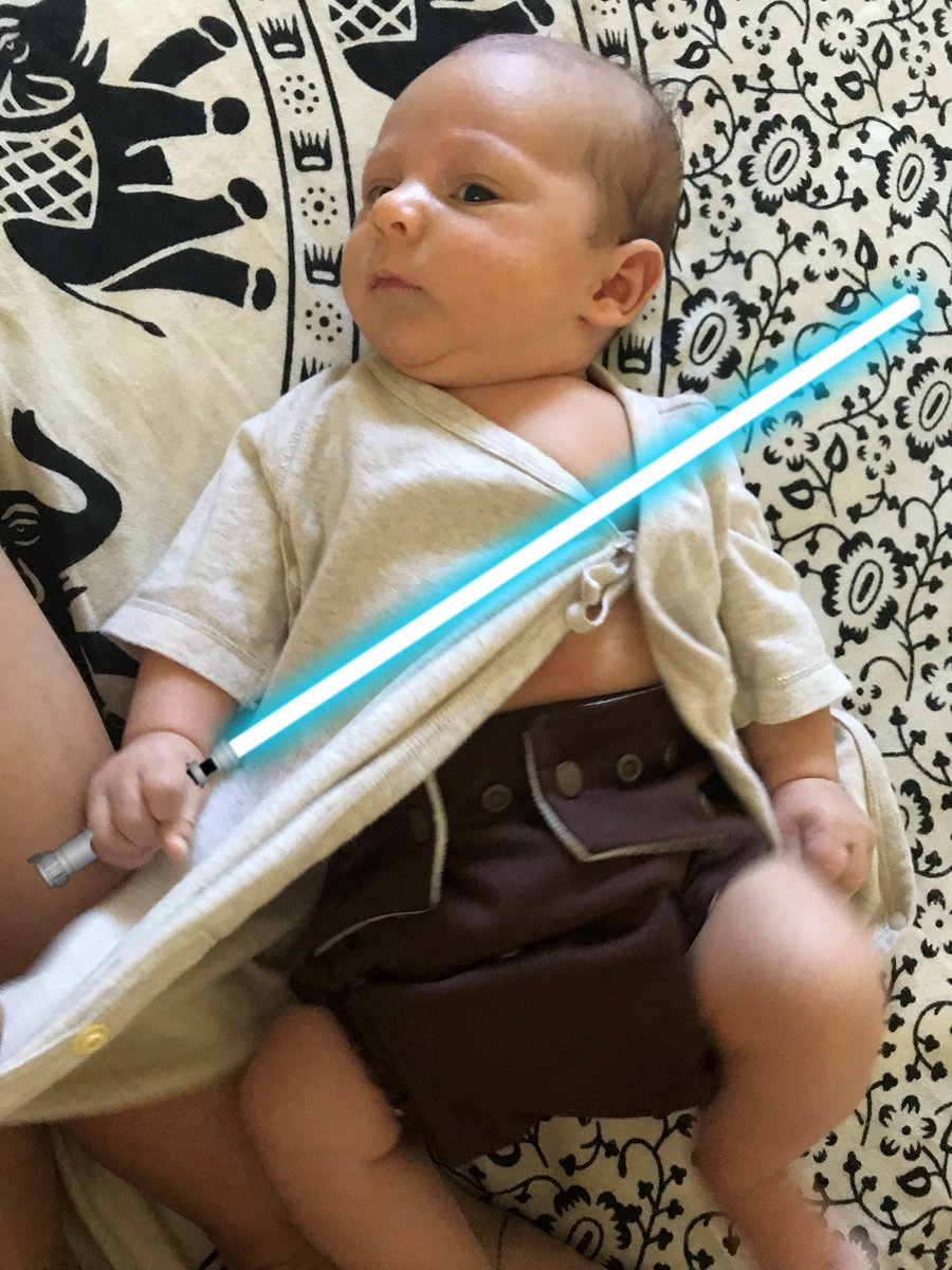 WarrenRHenke's tweet photo. Some people say babies shouldn't play with lighsabers. My grandson, Cedar, is already a Jedi Master. https://t.co/gnsA3fvseT
