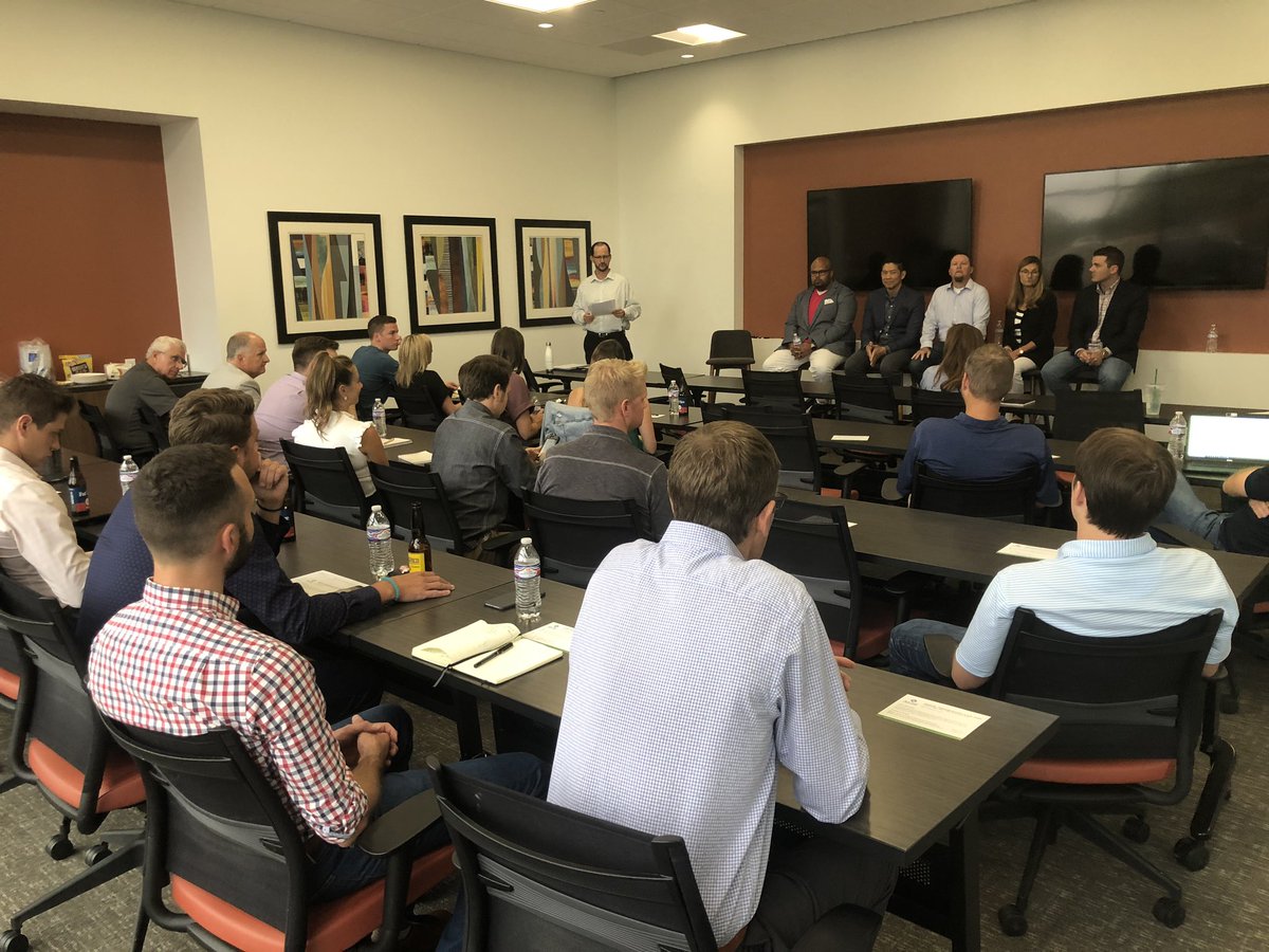 JenHoltvluwer's tweet photo. Full house tonight at the #Denver @AA_ISP chapter event. Local sales leaders are talking all things #insidesales - good podcast suggestions to up your game and hit quota. #salesgravy #negotiationninja https://t.co/XHKgZL3x8v
