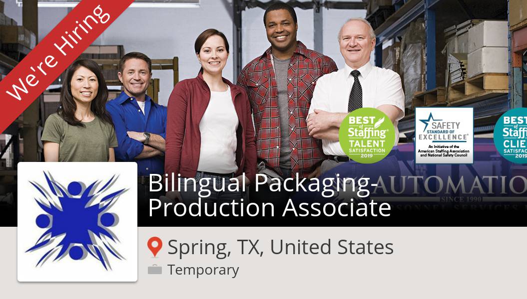 APSapply's tweet image. #AutomationPersonnelServices is hiring! Bilingual #PackagingProduction #Associate in #SpringTXUnitedStates, apply now! #job workfor.us/apstemps/6pj9p3 #job #hiring