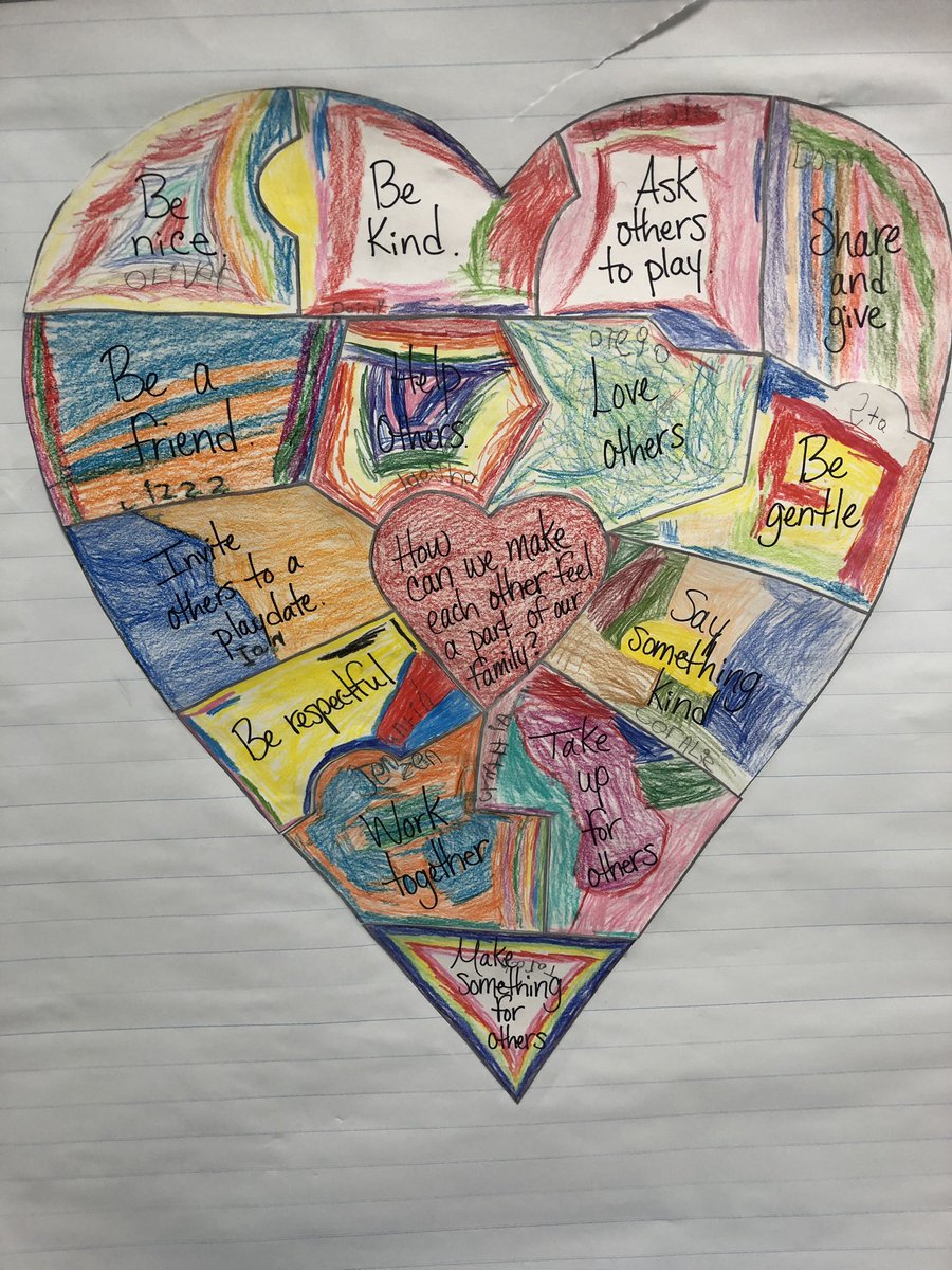 brinalombardo's tweet photo. We are having so much fun learning how to be a family. We read Where Oliver Fits then we discussed how to make others feel like they belong in our class family and made a heart puzzle together. ❤️💙🧡💚#collaborativeartwork https://t.co/LnS4mN7AOj