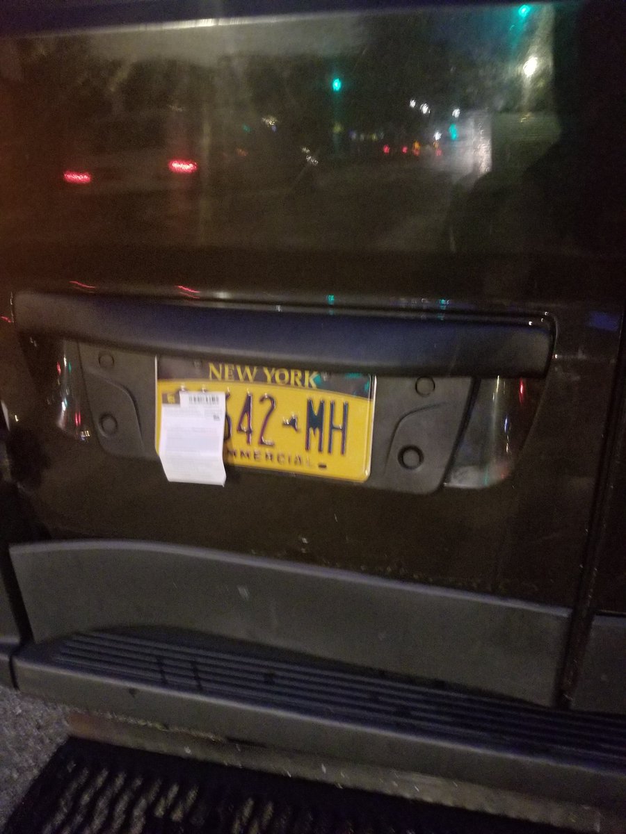 TavidDaylor's tweet photo. @NYPDTransit @UPS Is it permissible to park 3 trucks in a bike lane?  What if you obscure your license plate while doing it? https://t.co/mbv0BznwqI