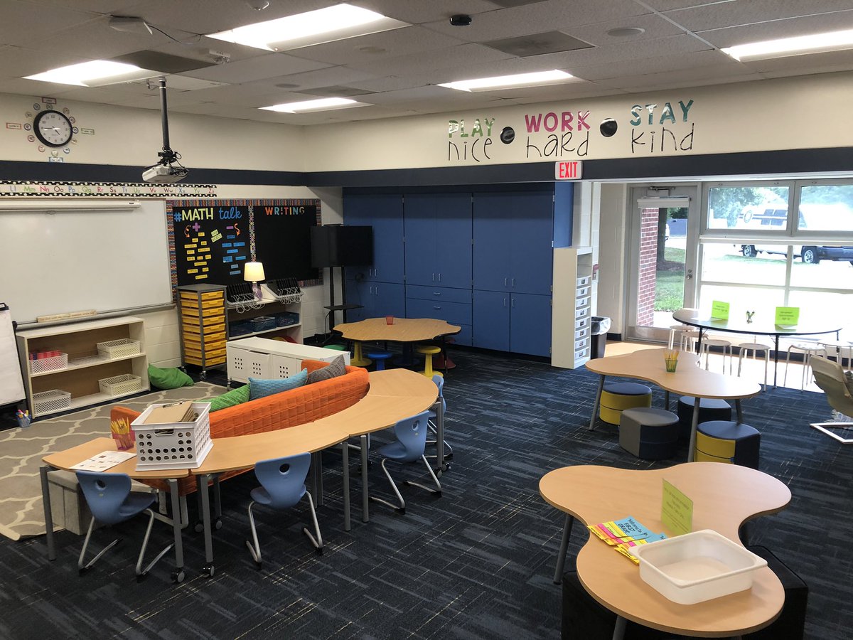 KarliTaormina's tweet photo. Loving the new options flexible seating can provide! I wanted to keep my room open and with as many options as possible...Looking forward to seeing the students utilize this space! #saslearningspace #sascompass https://t.co/8oABufpr51