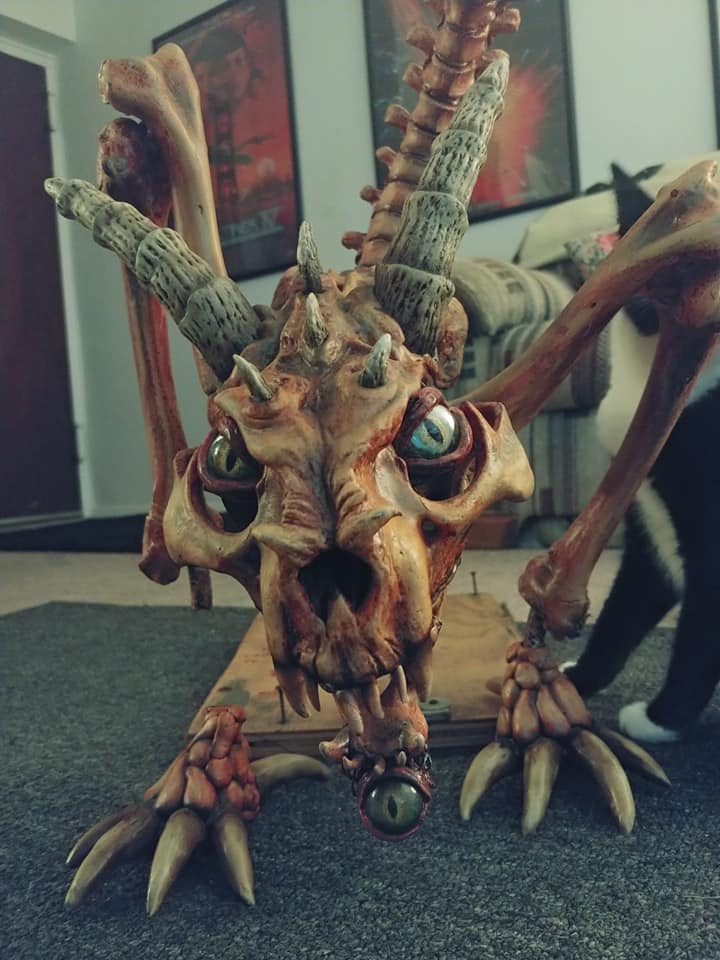 stillnewtwallen's tweet photo. picked up our #rodpuppet #demons for #satansslumberparty shoot. my #cat seems confused #indiefilm #horror #practicalfx #skeleton #occult #schlock #grindhouse #spfx https://t.co/snxIM2VBWr