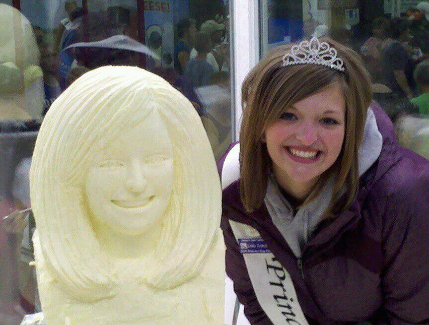 em_krekelberg's tweet photo. Time for my annual “hey remember that time I got my head carved into a 90-pound block of butter?!” post
Good luck to all of the #MNPrincessKay finalists tonight! https://t.co/22c44FMAqh