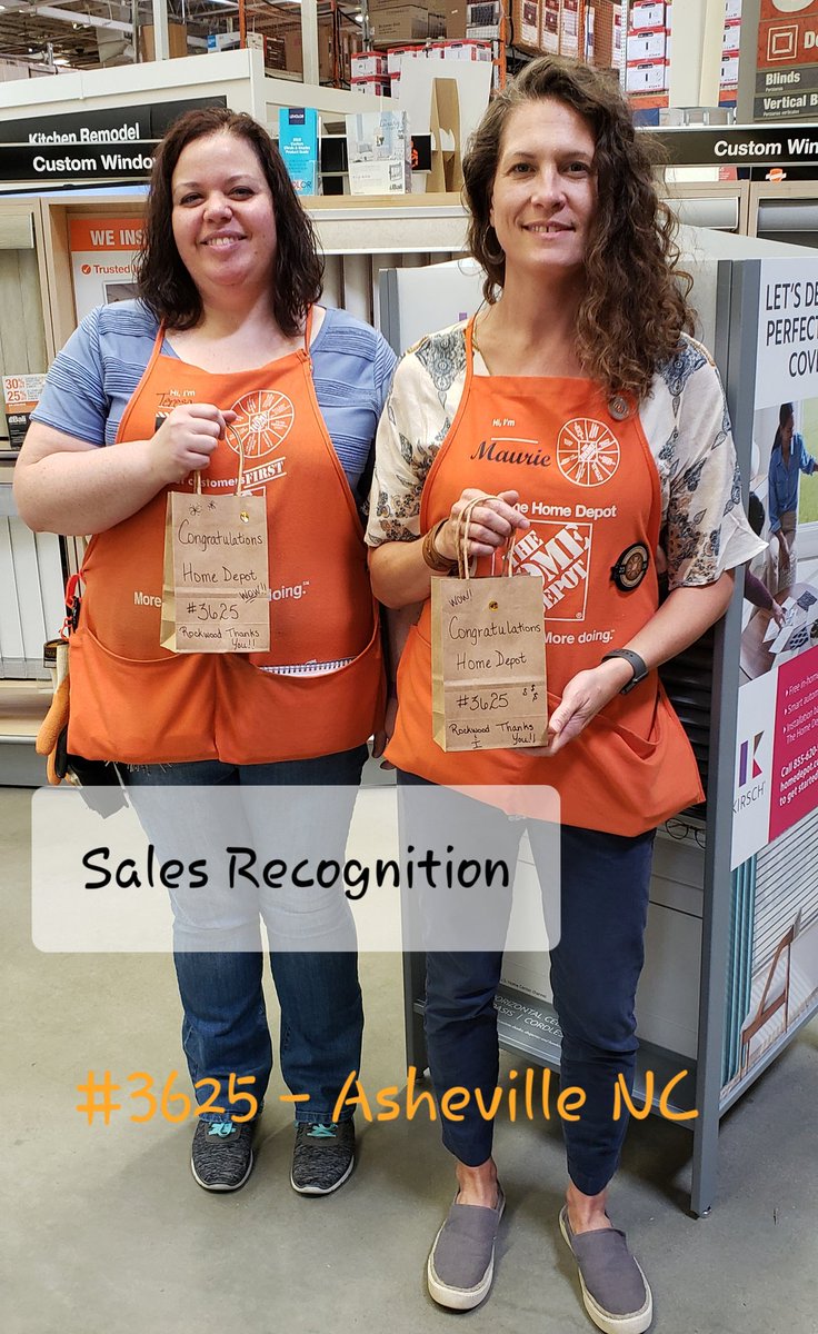 Sales Recognition Day! Meet #3625 Store Manager Teresa, Kitchen Designer Maurie, and (Not pictured) flooring specialist Alex! All 3 ladies scored sales and a Congrats bag! Thank you all for your great partnership with us!! <a href="/spoonholtz/">Teresa Spoonholtz</a> <a href="/RockwoodShutter/">Rockwood Shutters</a> <a href="/vairette/">Tom Vairette</a> <a href="/THDElizabeth/">Elizabeth</a>