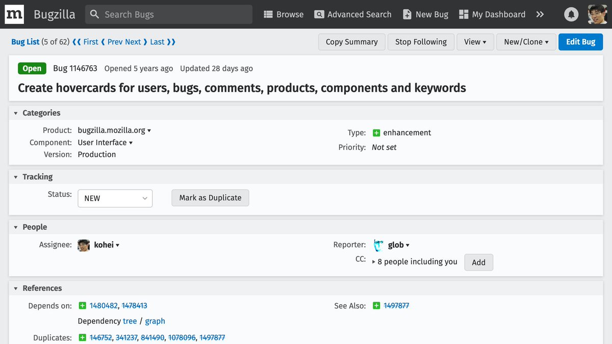 BugzillaUX's tweet image. Latest on BMO: We have reorganized the bug page to make it easier to find the fields you’re looking for. #UX #IA