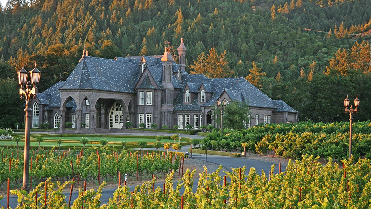 Ledson Winery is a 16,000 sq. ft. French Normandy #castle w multiple #winetasting bars, coffered ceilings + 5 miles of handcut #inlay #mosaics Visit this #Kenwood #Sonoma showpiece for an extraordinary experience: ledson.com <a href="/ledsonwinery/">ledsonwinery</a>