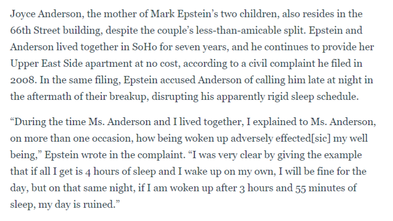 This  #EpsteinAssociate was married to Jeffrey's brother Mark and lived in multiple properties of his. They had 2 children together Serena and not positive of the other one but I believe it's Jason. h/t  @eyeDecoJoyce Anderson. https://www.facebook.com/joyce.anderson.16121