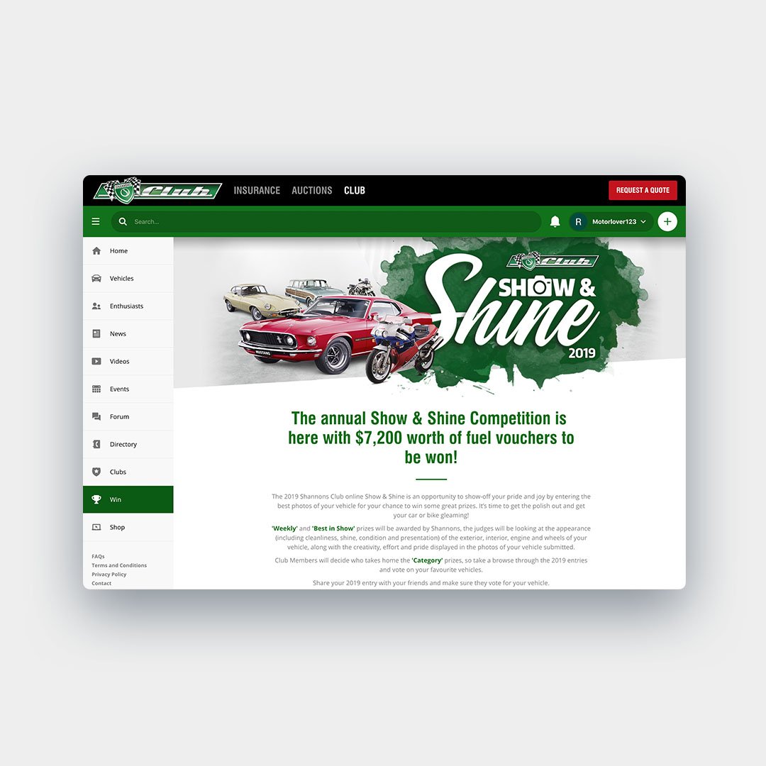 studiomoso's tweet photo. The Show and Shine competition is now live.

We had lots of fun creating this lead generation competition for Shannon's Club. 

Enter now: https://t.co/XyIzlWhj4U https://t.co/ZgdvHHIeZ2