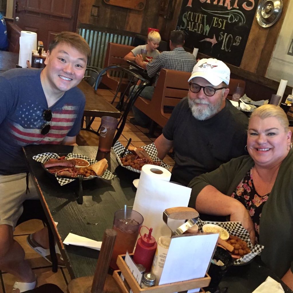 RevJamesTan's tweet photo. ❤️ Fred &amp; Cookie Brothers! #epic #family #faithchristianfellowship #fcf #bbq #brisket #hotlinks #ribs #okra #foodies https://t.co/VFtuxbT73x