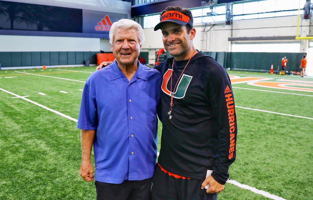Coach_MannyDiaz's tweet photo. Can't thank @JimmyJohnson enough for watching practice and sharing with our Hurricanes how great teams think!  🙌🏽🐐🧠💪🏽 #TNM https://t.co/LwkLFp9A9k