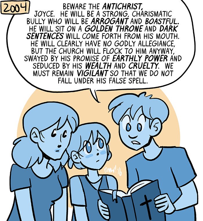 damnyouwillis's tweet photo. so like Trump is out there today calling himself the King of Israel and the Chosen One so let's reminisce about this 2016 comic of mine https://t.co/ILEYFsstnM