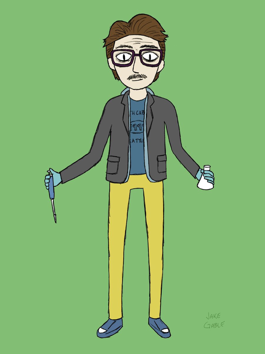 Been spending a lot of time in the lab working on whisker follicle histology. I was inspired to do a little self-portrait. #whiskerswednesday