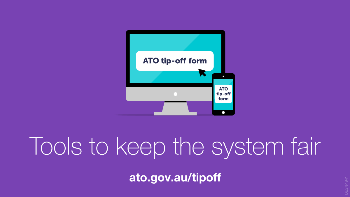 ato_gov_au's tweet photo. 'Thereโs a company rostering on teenagers for just under 30 hours a month so they donโt have to pay super. Can they do that?โ
If you think a business is doing the wrong thing, tell us anonymously @ https://t.co/90nwLV9eAh or in the #ATOApp https://t.co/9Xq0wESBSA