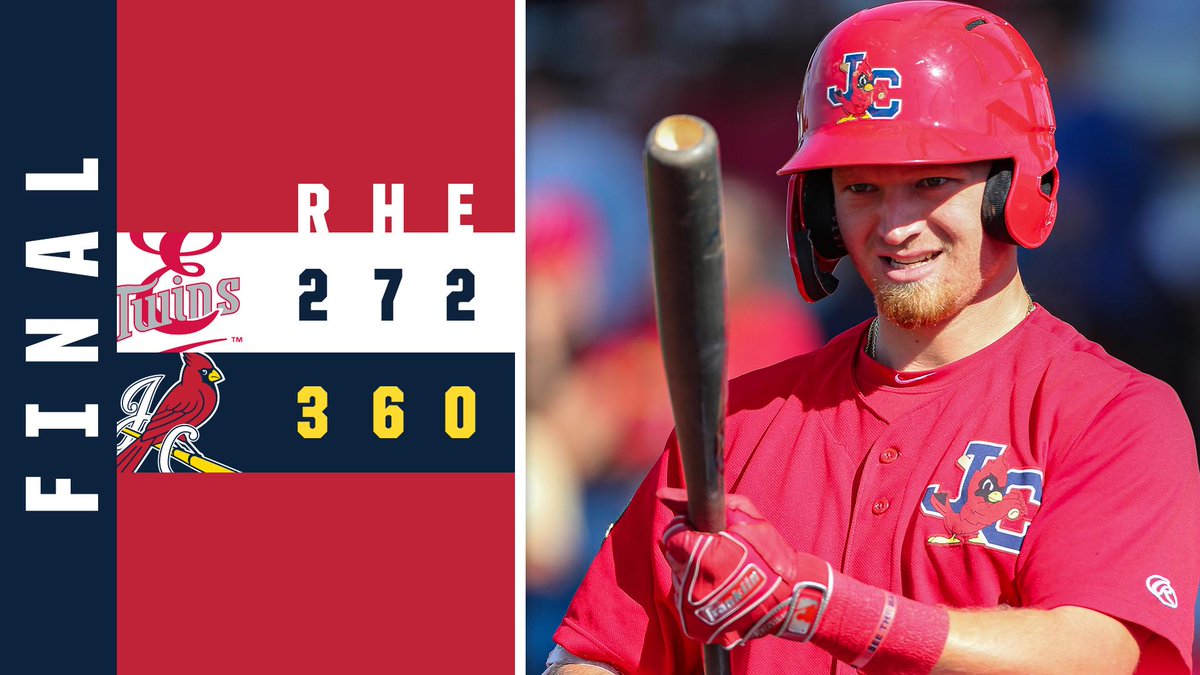 JC_Doughboys's tweet photo. Zach Jackson picks up all three RBIs as the Cards win tonight vs. @ETwinsBaseball! #GonnaFlyNow https://t.co/Fl3jgiVvYX